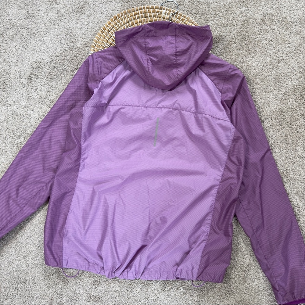 Nike Women’s Windbreaker Running Jacket Hooded Full Zip Lightweight in Purple L - Picture 8 of 14